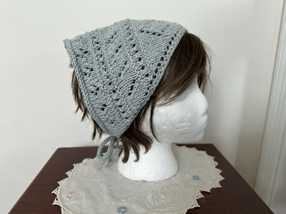 Hand knit bandana head scarf