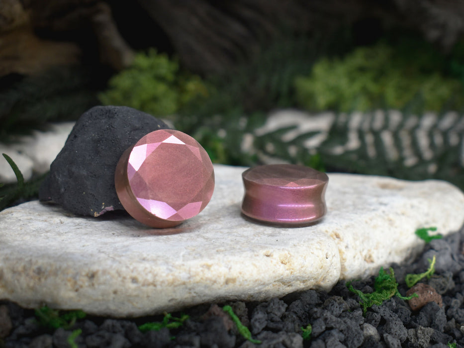 Faceted Ear Tunnels 10-25mm | Pair | Ear Plugs | Gauge Earrings | Gauged Plugs | Resin #201