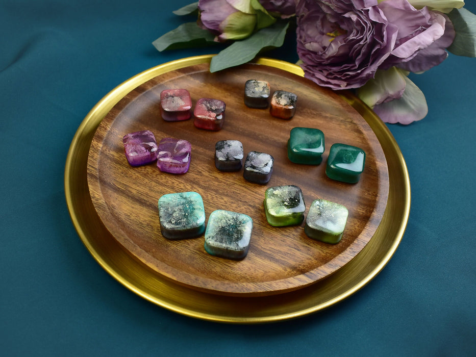 Square Shaped Ear Tunnels 20-28mm | Pair | Ear Plugs | Gauge Earrings | Gauged Plugs | Resin #386
