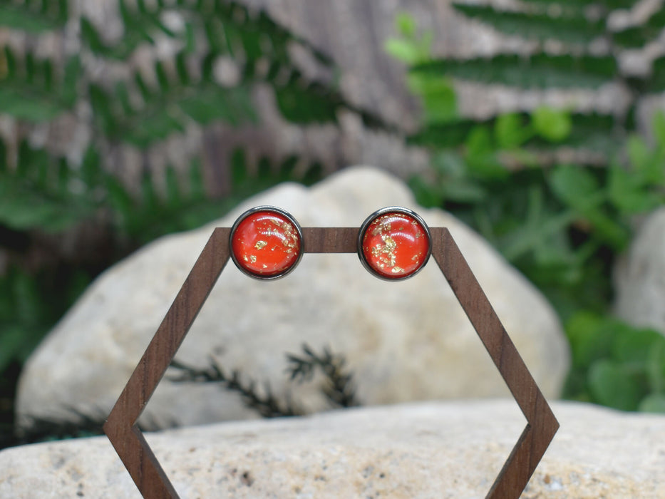 Elegant Stud Earrings With Resin Cabochon #145