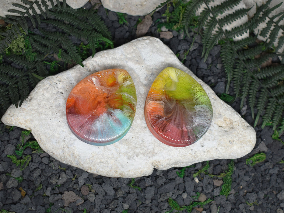 Teardrop Ear Tunnels 54mm | Pair | Ear Plugs | Gauge Earrings | Gauged Plugs | Resin #180