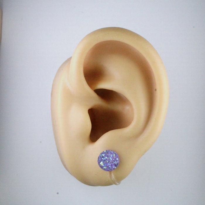 10mm Drusy Resin Earrings 12 colors, Magnetic, Clip-on or Hypoallergenic Stud