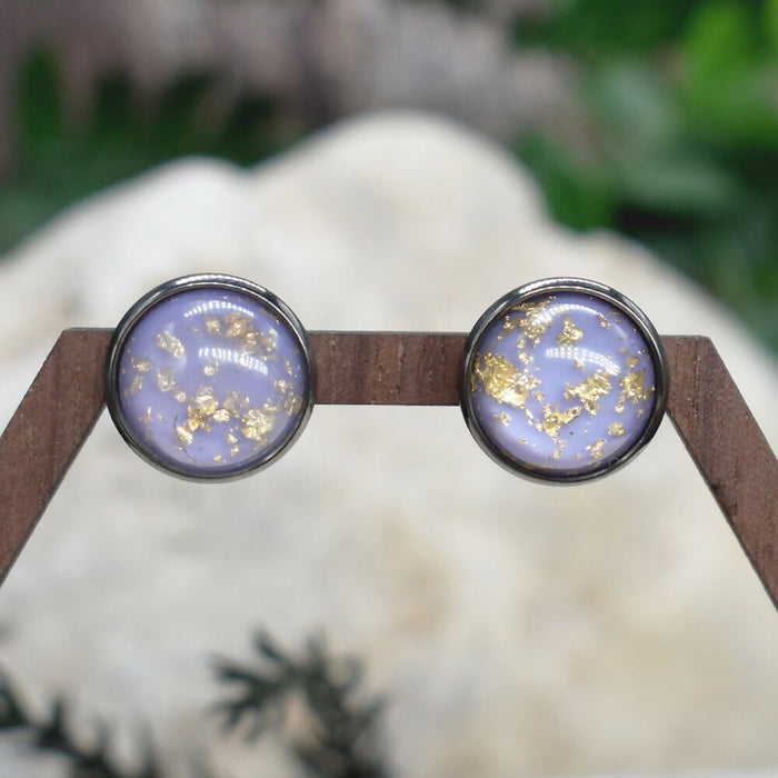 Elegant Stud Earrings With Resin Cabochon #143