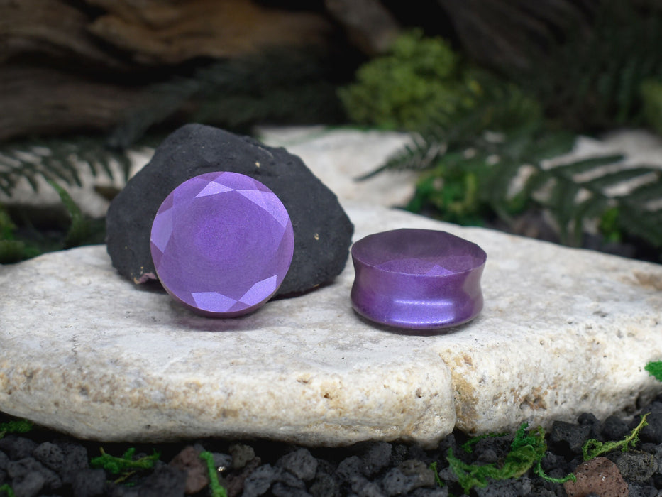 Faceted Ear Tunnels 10-25mm | Pair | Ear Plugs | Gauge Earrings | Gauged Plugs | Resin #221