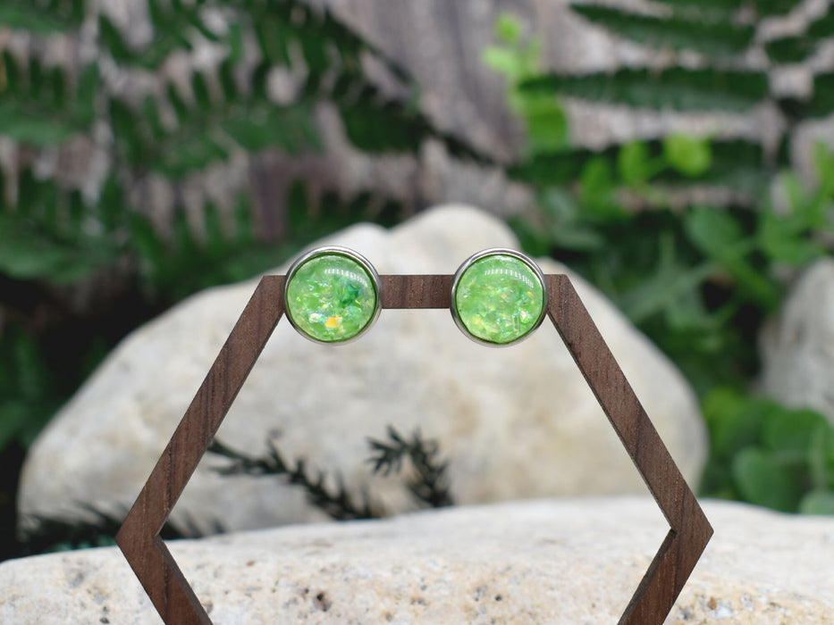 Elegant Stud Earrings With Resin Cabochon #153