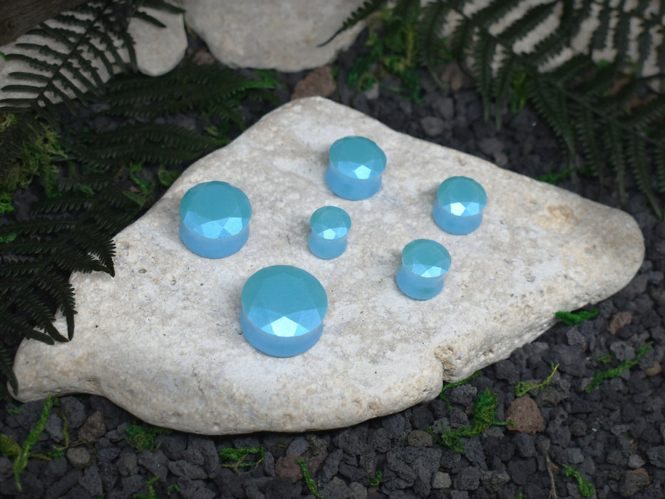 Faceted Ear Tunnels 10-25mm | Pair | Ear Plugs | Gauge Earrings | Gauged Plugs | Resin #208