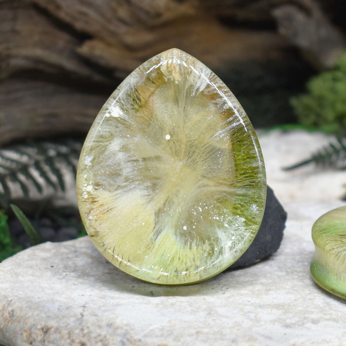 Teardrop Ear Tunnels 50mm | Pair | Ear Plugs | Gauge Earrings | Gauged Plugs | Resin #188