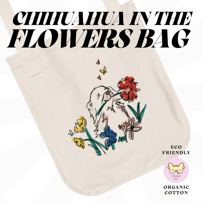 Chihuahua in the Springtime Flowers | Canvas Tote Bag