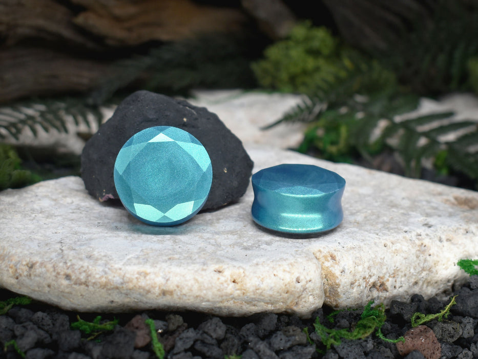 Faceted Ear Tunnels 10-25mm | Pair | Ear Plugs | Gauge Earrings | Gauged Plugs | Resin #214