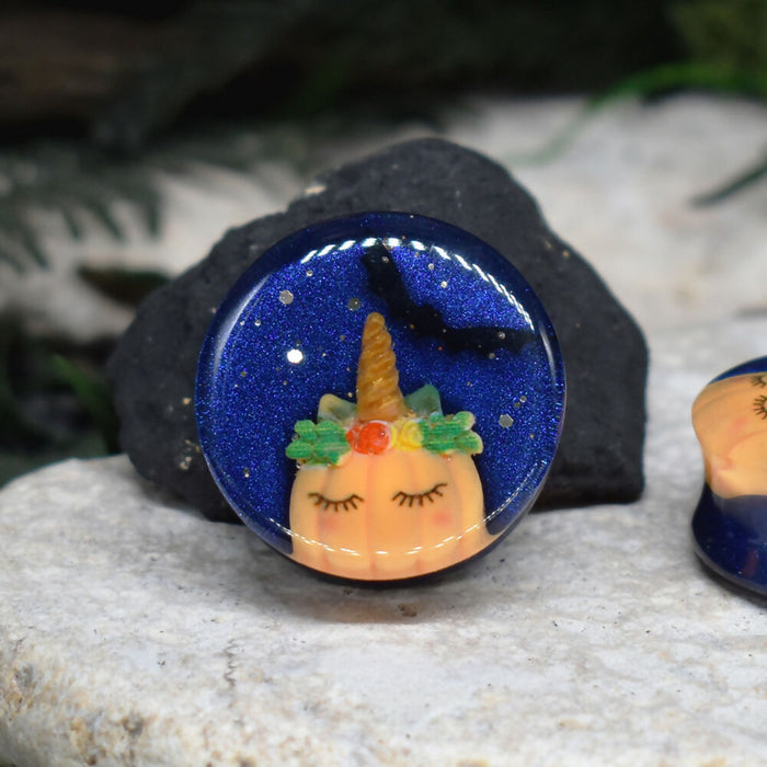 Ear Tunnels 22-34mm Halloween | Pair | Ear Plugs | Gauge Earrings | Gauged Plugs | Resin #59