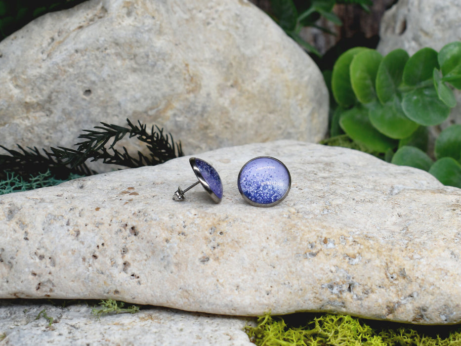Stud Earrings With Resin Cabochon #405