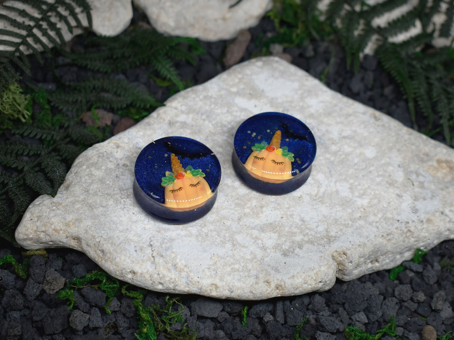 Ear Tunnels 22-34mm Halloween | Pair | Ear Plugs | Gauge Earrings | Gauged Plugs | Resin #59