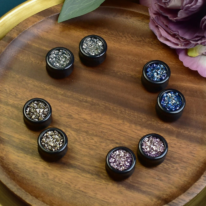 Geode Ear Plugs 20mm | Pair | Ear Plugs | Gauge Earrings | Gauged Plugs | Resin #536
