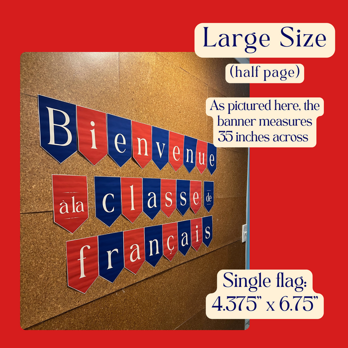 Printable Banner: "Bienvenue à la classe de français" ~ Welcome to French Class ~ Door Display, Decoration, Bulletin Board
