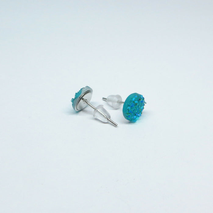 Magnetic_Clip_On_Invisible_Clipon_Stud_Pierced_Nonpierced_Earring_Earrings_Ear_FlatBack_Flat_Back_Irridescent_Druzy_Resin_turquoise_8mm_back
