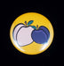 peach and plum button