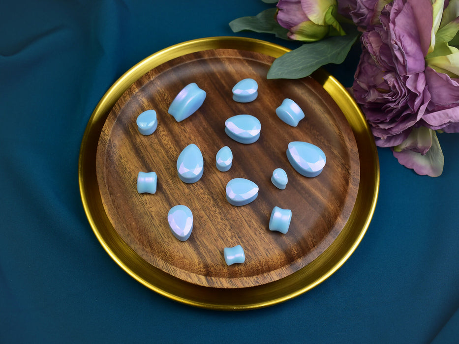 Faceted Teardrop Ear Tunnels 10-25mm | Pair | Ear Plugs | Gauge Earrings | Gauged Plugs | Resin #256