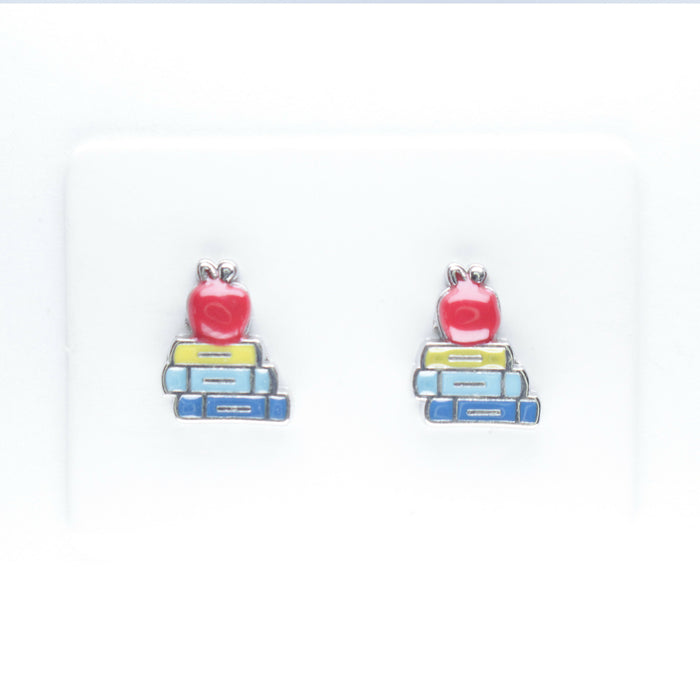 Magnetic_Clip_On_Invisible_Clipon_Stud_Pierced_Nonpierced_Earring_Earrings_Ear_Charm_Animal_Cute_Profession_School_Teacher_Apple_Books_6mm_card