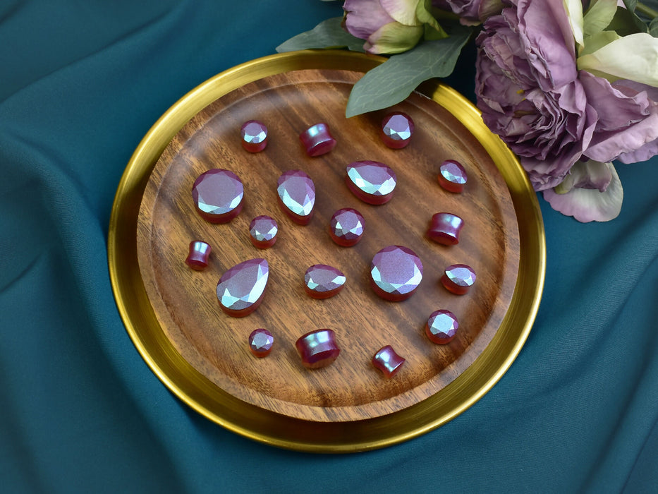 Faceted Round & Teardrop Ear Tunnels 10-25mm | Pair | Ear Plugs | Gauge Earrings | Gauged Plugs | Resin #443