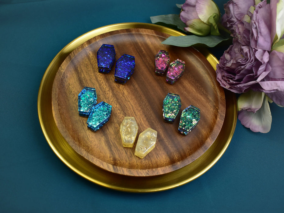Coffin Shaped Ear Tunnels 24-30mm | Pair | Ear Plugs | Gauge Earrings | Gauged Plugs | Resin #419