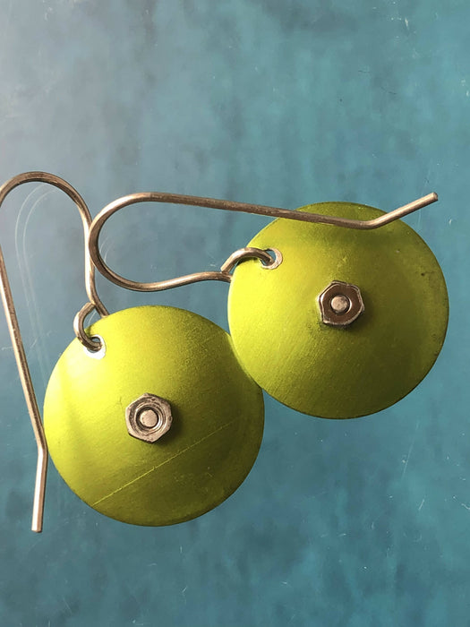 Mixed Metal Earrings Copper Aluminum Tiny Hardware