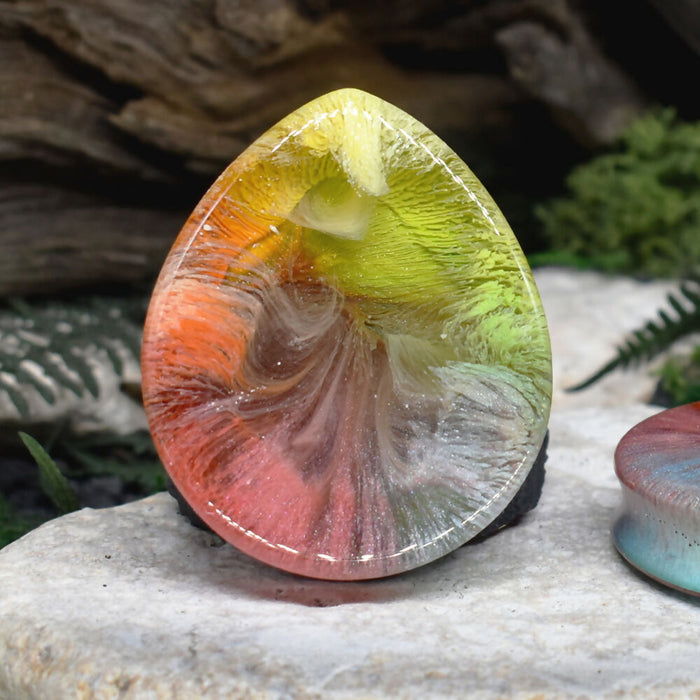 Teardrop Ear Tunnels 54mm | Pair | Ear Plugs | Gauge Earrings | Gauged Plugs | Resin #180