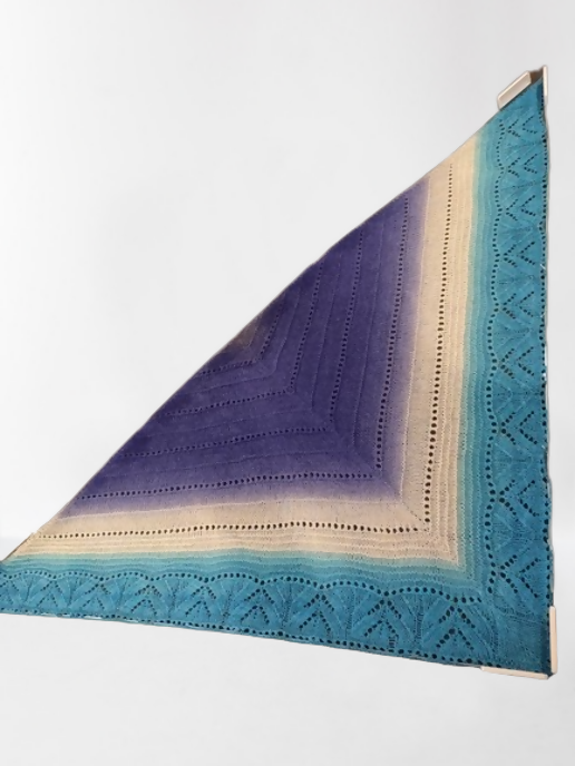 Simple Blue Lines Shawl