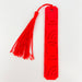 Bookmarks Red Orange with Red Circles & Scarlet Tassle Tall Beveled Edge Bookmarks