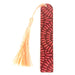 Bookmarks Brown & Pale Pink Circle Mandala with Peach Tassle Tall Rounded Top Bookmarks