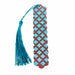 Bookmarks Brown with Teal Scallops - Ocean Tassle Tall Scalloped Bookmarks