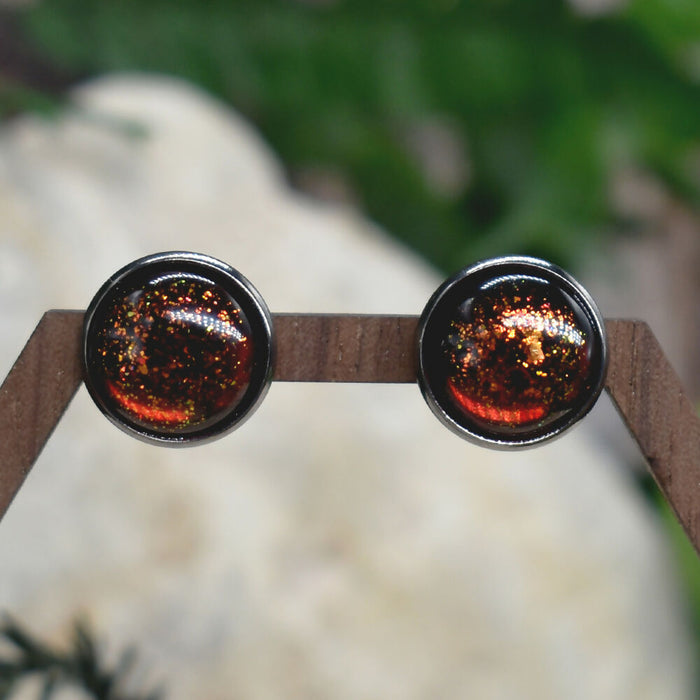 Elegant Stud Earrings With Resin Cabochon #167