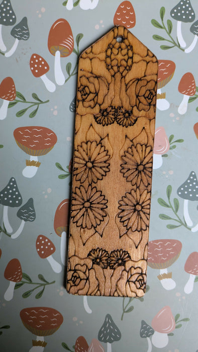 Floral Wooden Bookmark D