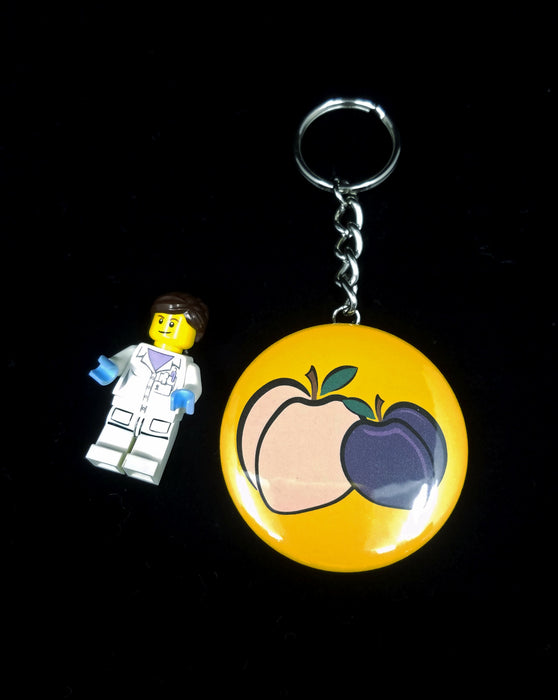 peach and plum keychain minifig