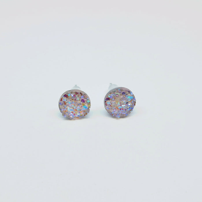 Magnetic_Clip_On_Invisible_Clipon_Stud_Pierced_Nonpierced_Earring_Earrings_Ear_FlatBack_Flat_Back_Irridescent_Druzy_Resin_peach_8mm_front