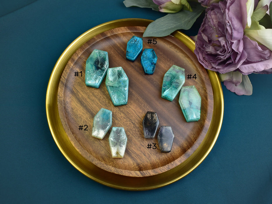 Coffin Shaped Ear Tunnels 28-42mm | Pair | Ear Plugs | Gauge Earrings | Gauged Plugs | Resin #411