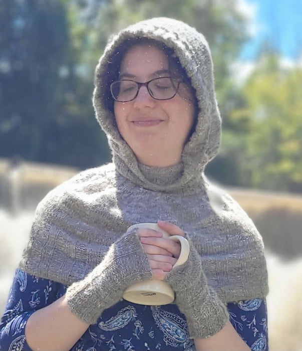 Cozy Sparkles Cowl and Finger-less Glove set (woman's L)