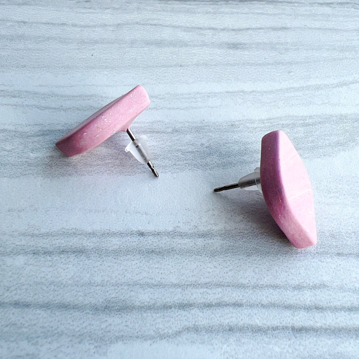 Earrings Pale Purple Curved Diamond Stud Earrings