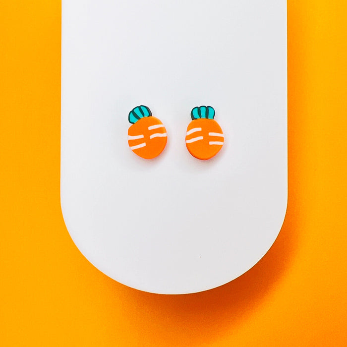 Earrings Carrot Stud Earrings – Titanium or Plastic Posts