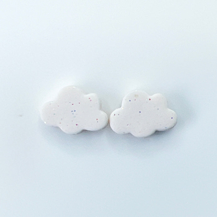 Earrings Cloud Stud Earrings – Polymer Clay & Titanium