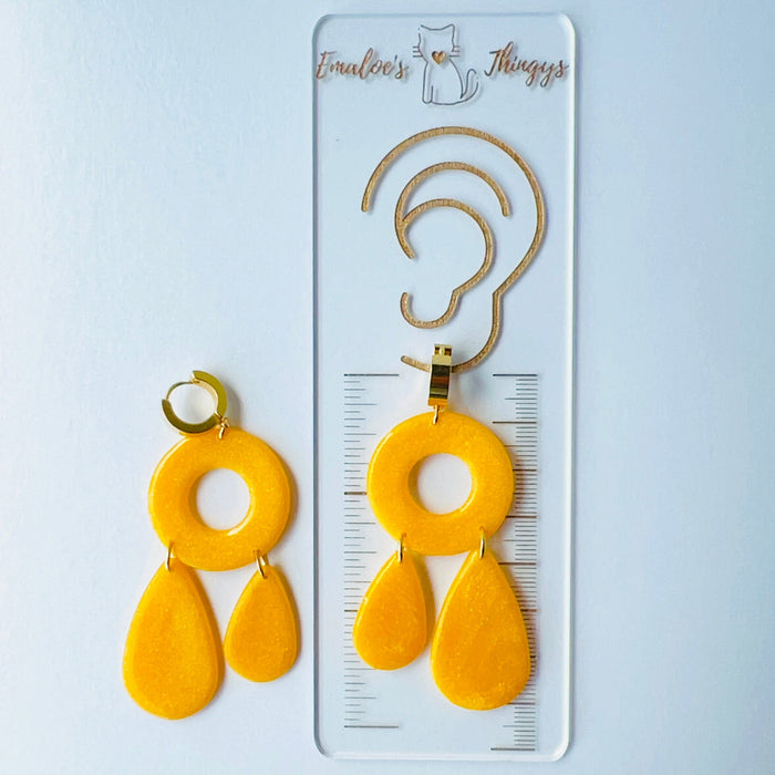 Earrings Golden Drop Hoop Earrings