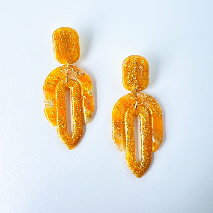 Earrings Golden Glitter Geometric Earrings