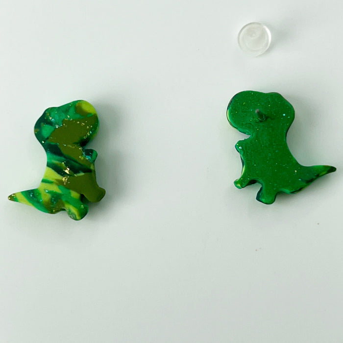 Earrings Green Dinosaur Stud Earrings – Titanium Posts