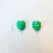 Earrings Titanium Green Monstera Leaf Polymer Clay Stud Earrings