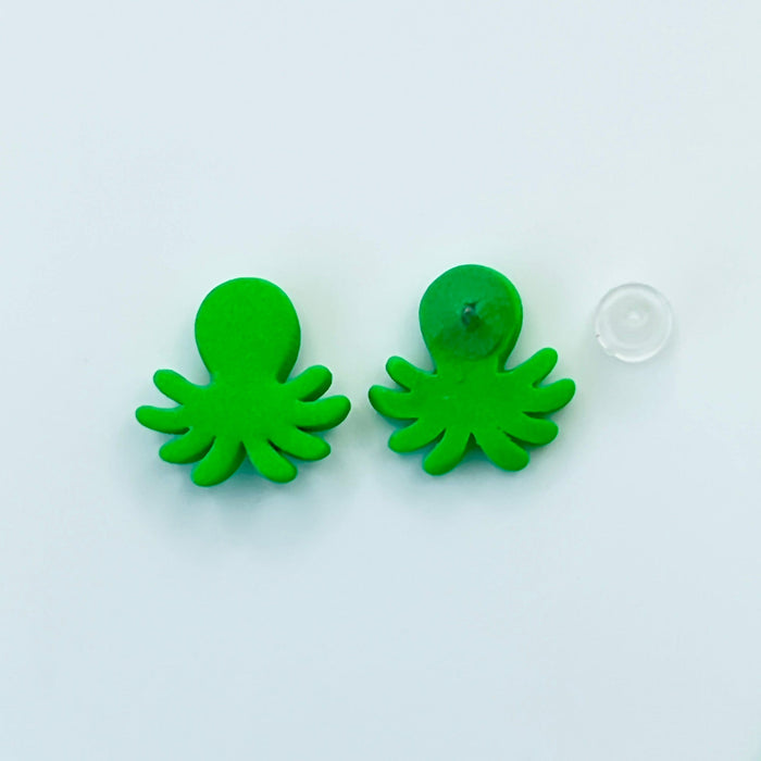 Earrings Titanium Posts Green Octopus Stud Earrings – Titanium Posts | Emaloe’s Thingys