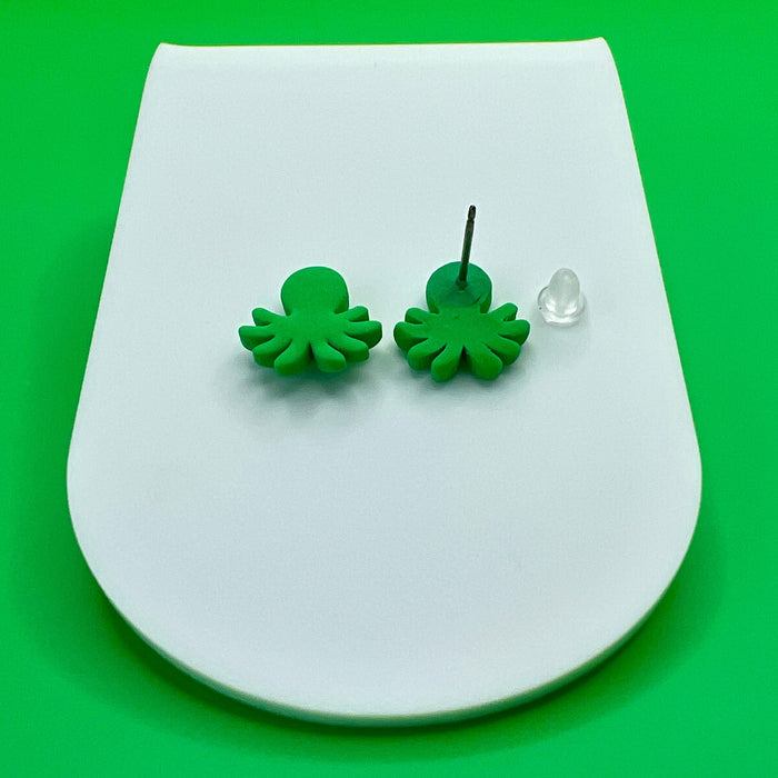 Earrings Green Octopus Stud Earrings – Titanium Posts | Emaloe’s Thingys