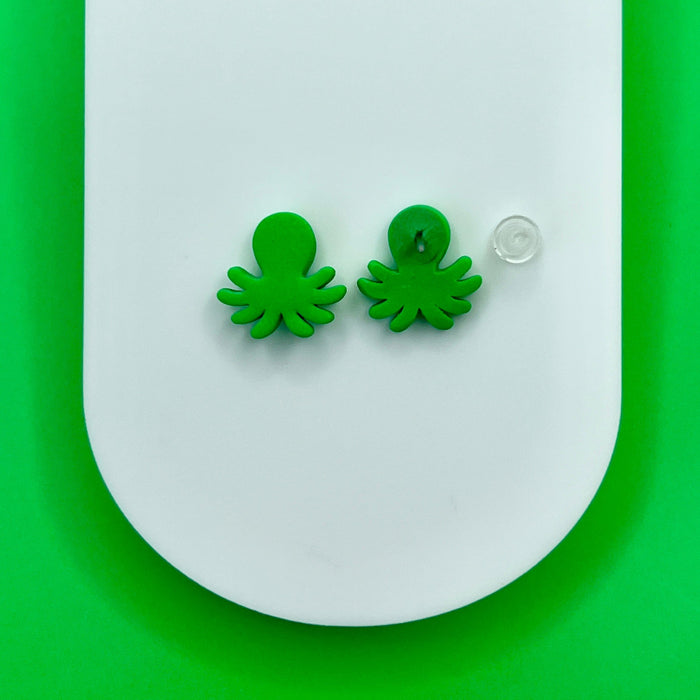 Earrings Green Octopus Stud Earrings – Titanium Posts | Emaloe’s Thingys