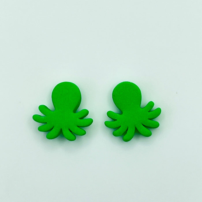 Earrings Green Octopus Stud Earrings – Titanium Posts | Emaloe’s Thingys