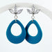Earrings Kisa - Shimmering Turquoise Teardrop with Floral Cubic Zirconia Posts