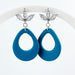 Earrings Kisa - Shimmering Turquoise Teardrop with Floral Cubic Zirconia Posts