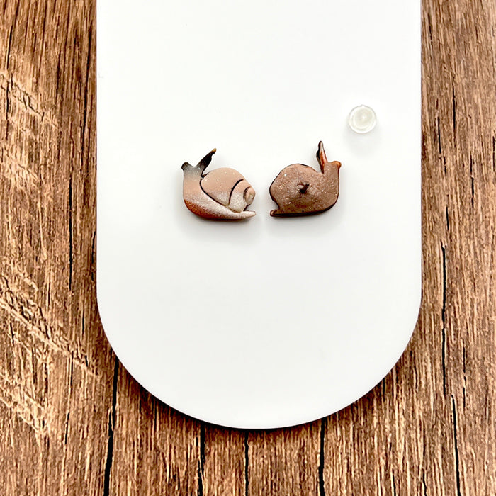 Earrings Snail Stud Earrings – Titanium Posts